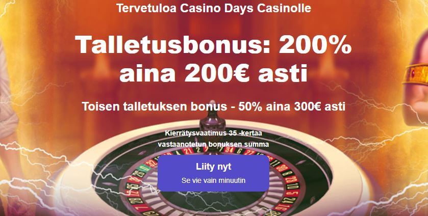 casinodays non sticky bonus
